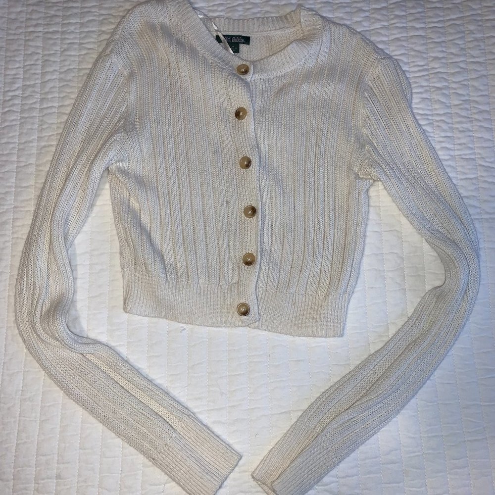Wild Fable Crop Button Up Sweater